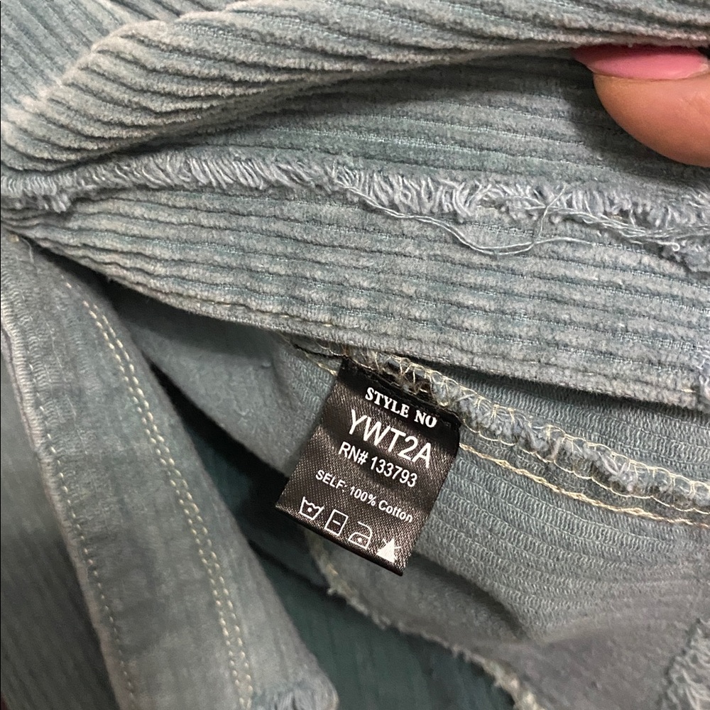 Pol Green Patchwork Corduroy Shacket - image 6